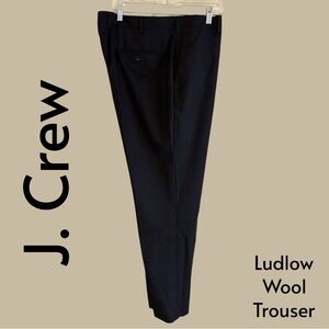 J. Crew Ludlow Wool Trousers. True black. 38x32. Flat front. New with tags!